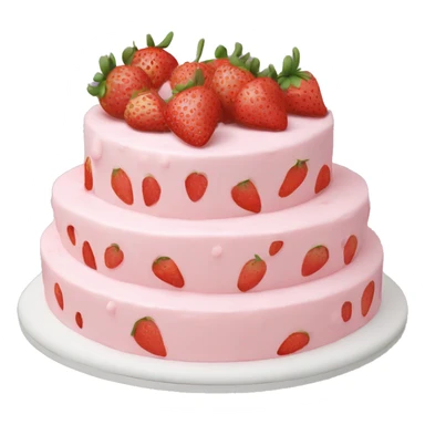 Light Pink strawberries and cream birthday cake  sticker