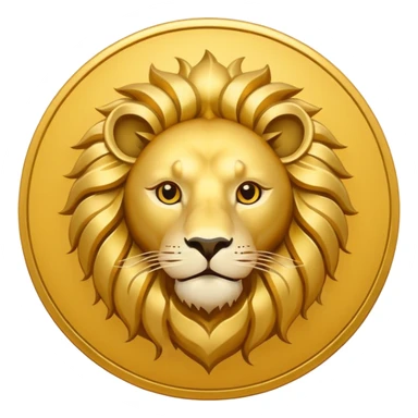 Iranian Lion and Sun symbol, minimalist emoji style, flat design, clean lines, gold lion and sun on transparent background, simple icon, no text, no flag stripes sticker