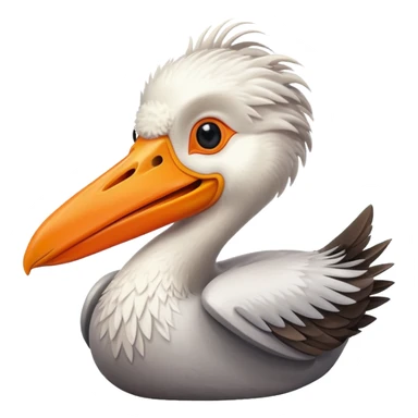 Create a really cute,  simple, cartoon pelican emoji that i can copy and paste into text sticker