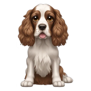 english cocker spaniel with punk hair sticker