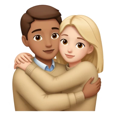 Two people embracing in a warm hug sticker
