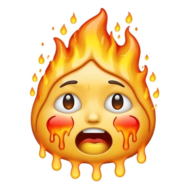 I want an emoji that is crying, melting, on fire. sticker