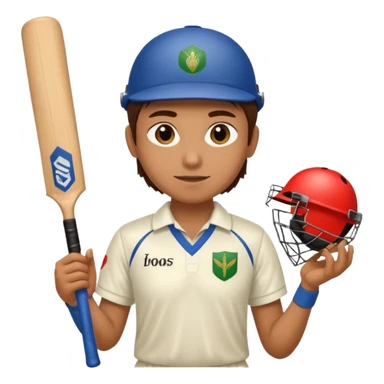 Person playing cricket sticker