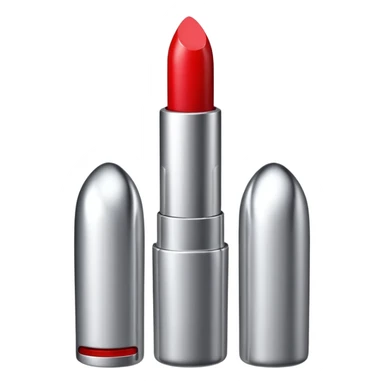 lipstick bullet, polished silver chrome, sexy beauty symbol sticker