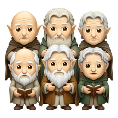 group of wise figures from White Council Lord of the Rings sticker