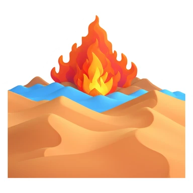 desert sand burning with fire and heat waves sticker