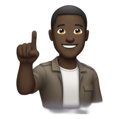 dark skinned man smiling and pointing sticker