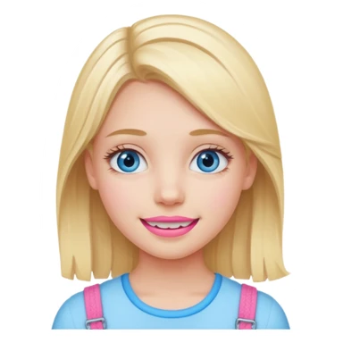 Blonde blue eye clean girl with pink braces sticker