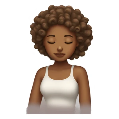 Brown skinned girl with curly hair sleeping  sticker