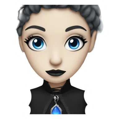 Goth lady with blue eyes sticker