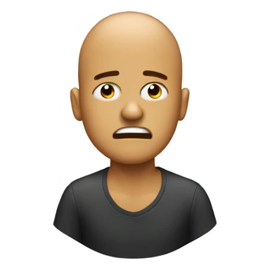 stressed out, buzzed head sticker