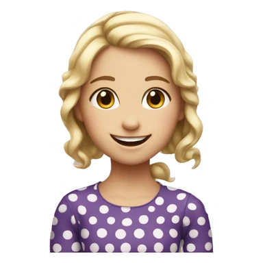smiling girl in polka dots sticker