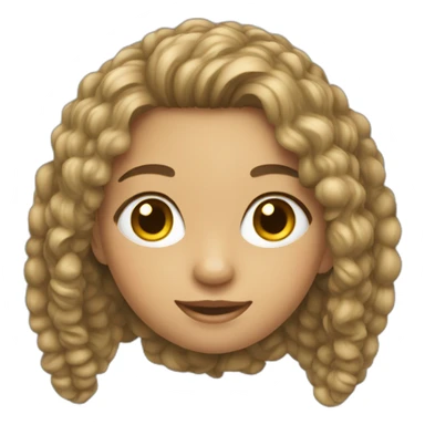 Fille chatin bouclé sticker