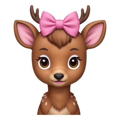 Baby deer with pink bows in their hair  sticker
