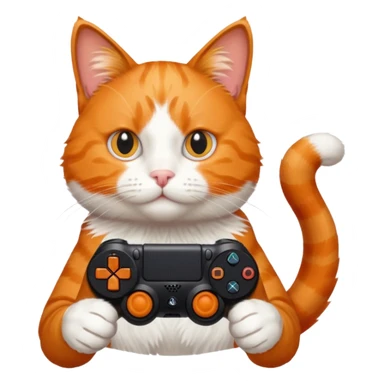 orange cat homme-avec-manette-ps4 sticker