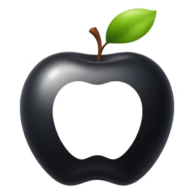 Normal apple emoji explication mark but black sticker