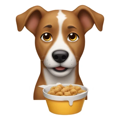 dog eating food sticker