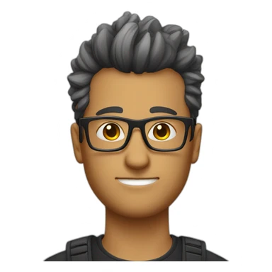a Wheatish Complex guy wearing glasses, with a Fauxhawk hairstyle sticker