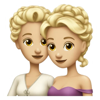 2 women princesses couple blonde sticker