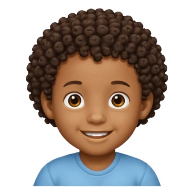 black baby boy with curly hair sticker