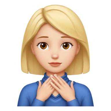 A girl with her hands around her neck ￼ sticker