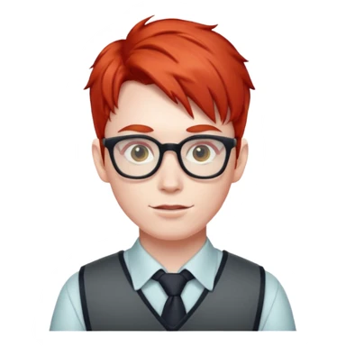 nerd with red hair sticker