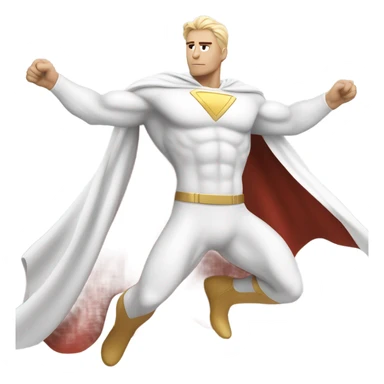 White super hero flying sticker