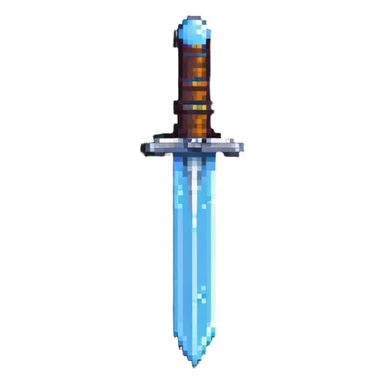pixel art style diamond sword reminiscent of retro games sticker