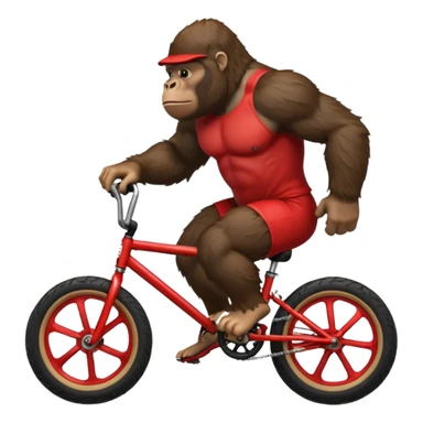 Gorilla wheeling a red BMX bike sticker