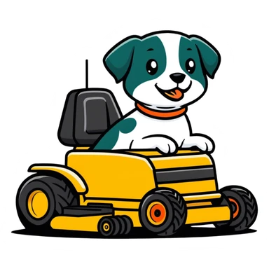 Bird dog on zero turn mower sticker