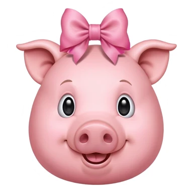 Pig with a bow on its head sticker