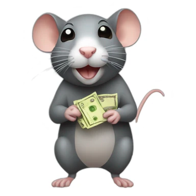 Rat with money sticker