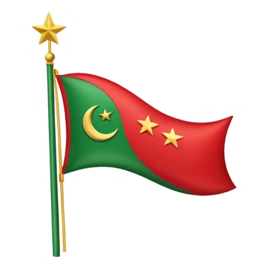 Small pti party red and green color flag with moon and star make one for chat sticker