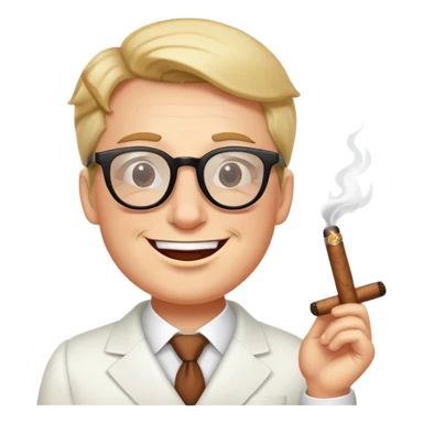 winking face with glasses and cigar in mouth sticker