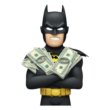 Batman holding money not smiling sticker
