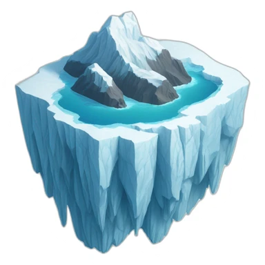 iceberg floating on sea, bird View sticker