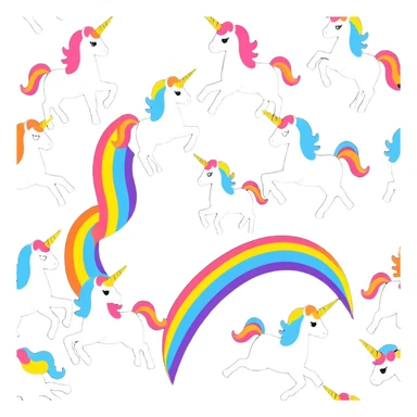 Unicorns dancing on rainbows sticker