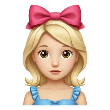 Ein blondes mädchen mit schleifen im haar sticker