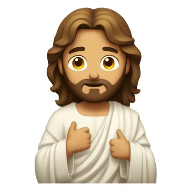 Jesus shrugging his shoulders sticker