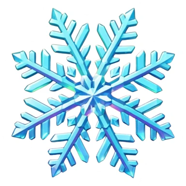 Iridescent Holographic, realistic snowflake sticker
