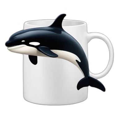 killer whale leaping out of mug sticker