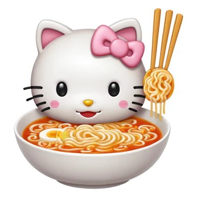 Hello Kitty eating ramen  sticker