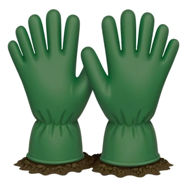 green gloves gardening with mud sticker