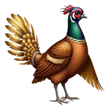 pheasant standing next to large number 1 sticker