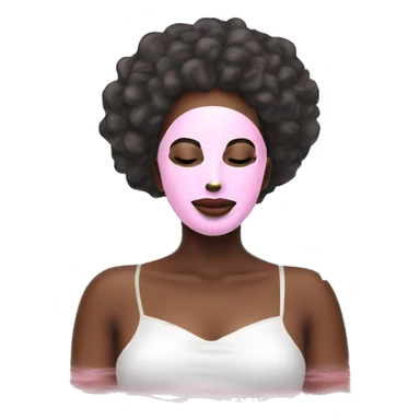 Lady with pink face mask spa beauty full face relaxing sticker