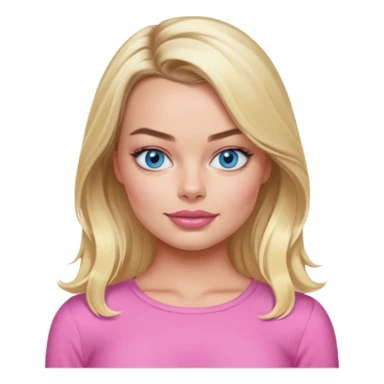 Maggot Robbie with blue eyes, long blonde hair, pink outfit sticker