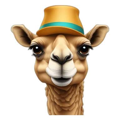 camel with a funny hat sticker