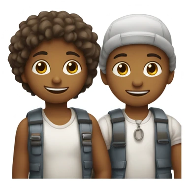 dois meninos crianças brincando  sticker