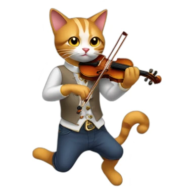 gato tocando violín sticker