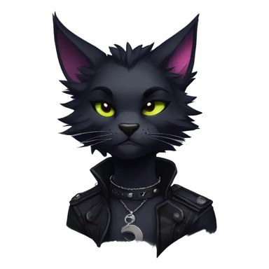 Edgy sharp anthro punk black cat animal furry by Falvie, LiLaiRa, griffsnuff, AngieWolf sticker